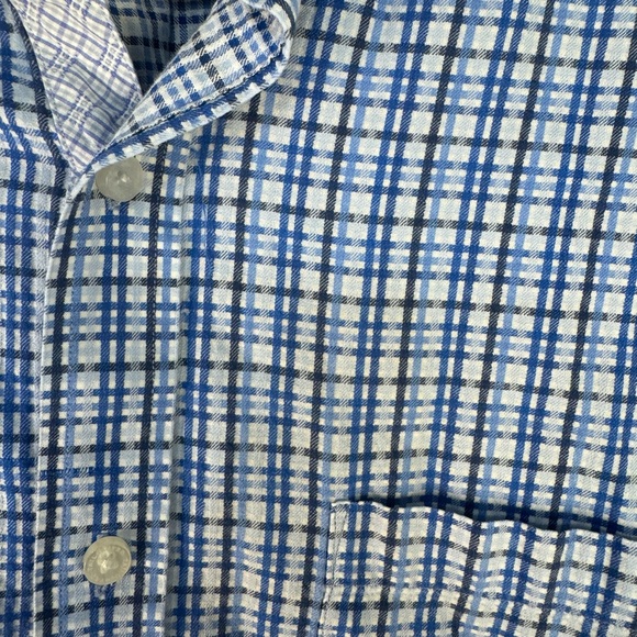 Tailorbyrd collection blue check button down oxford shirt - Picture 2 of 7